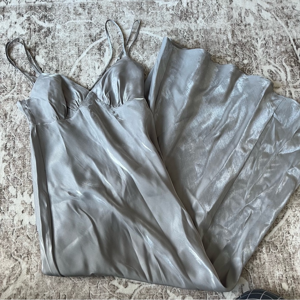silver maxi dress